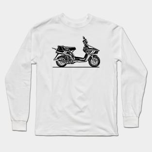 1983 Beat Motorcycle Sketch Art Long Sleeve T-Shirt